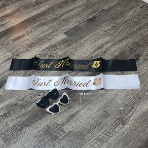 Just Married Glasses & Sash